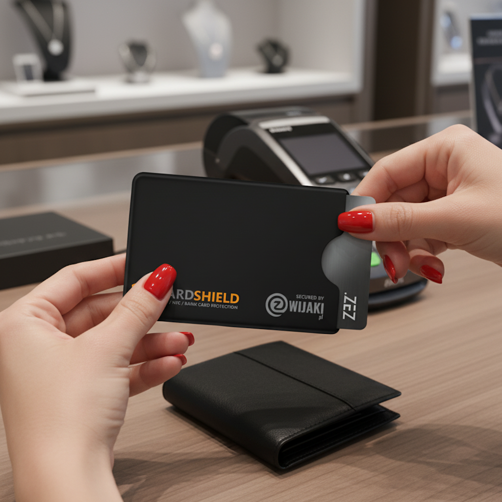 Sztywne etui RFID CardShield – plastikowe etui na kartę – czarne / białe (NK011) - obrazek 9