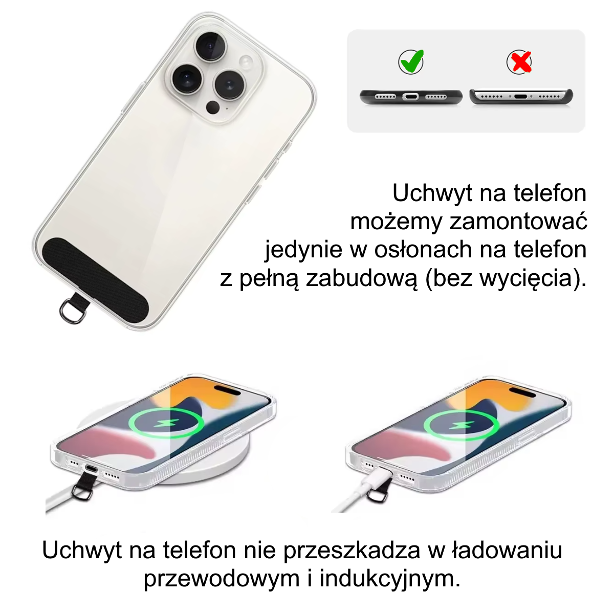 Zabezpieczenie do telefonu antykradzieżowe HEAVY DUTY z metalową linką i karabińczykiem (NK276) - obrazek 7