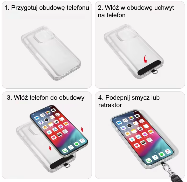 Zabezpieczenie do telefonu antykradzieżowe HEAVY DUTY z metalową linką i karabińczykiem (NK276) - obrazek 8