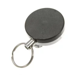 Retraktor metalowy czarny chromowany do kluczy i identyfikatora – linka metalowa (NK211)
