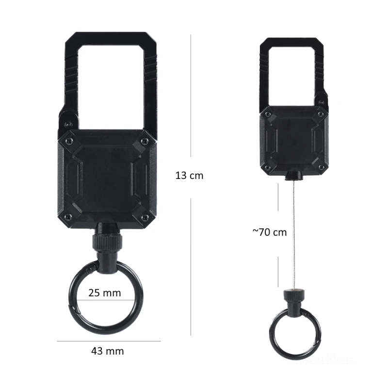 Retraktor HEAVY DUTY z blokadą magnetyczną o sile 1 kg – metalowa linka (NK226) - obrazek 3