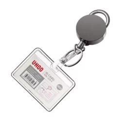 Zestaw holder RFID UHOO 6023 + retraktor premium metalowy dymiony (NK252)