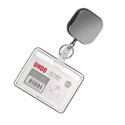 Zestaw holder poziomy RFID UHOO 6023 + retraktor premium metalowy z karabińczykiem (NK258)