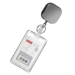 Zestaw holder pionowy RFID UHOO 6024 + retraktor premium metalowy z karabińczykiem (NK259)