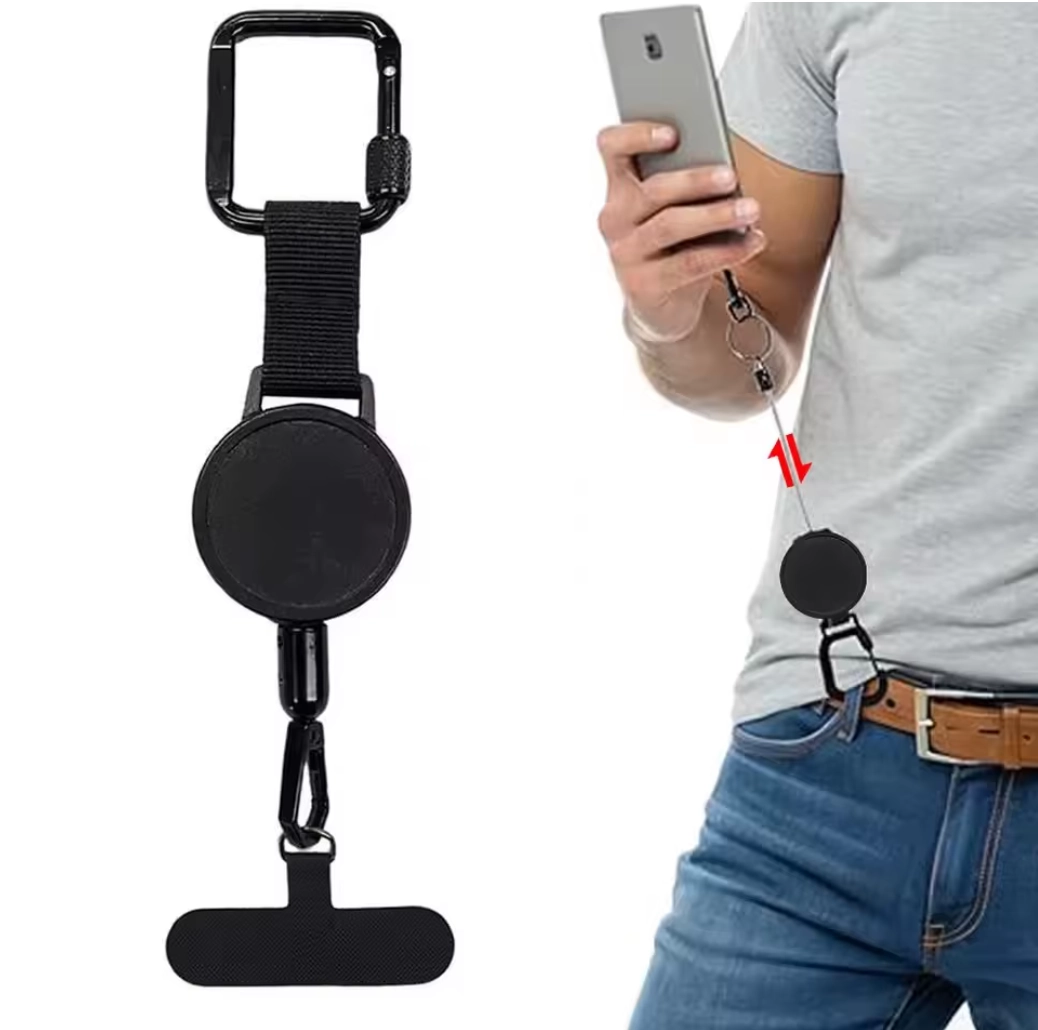 Smycz do telefonu antykradzieżowa HEAVY DUTY z metalową linką i karabińczykiem (NK275) - obrazek 2